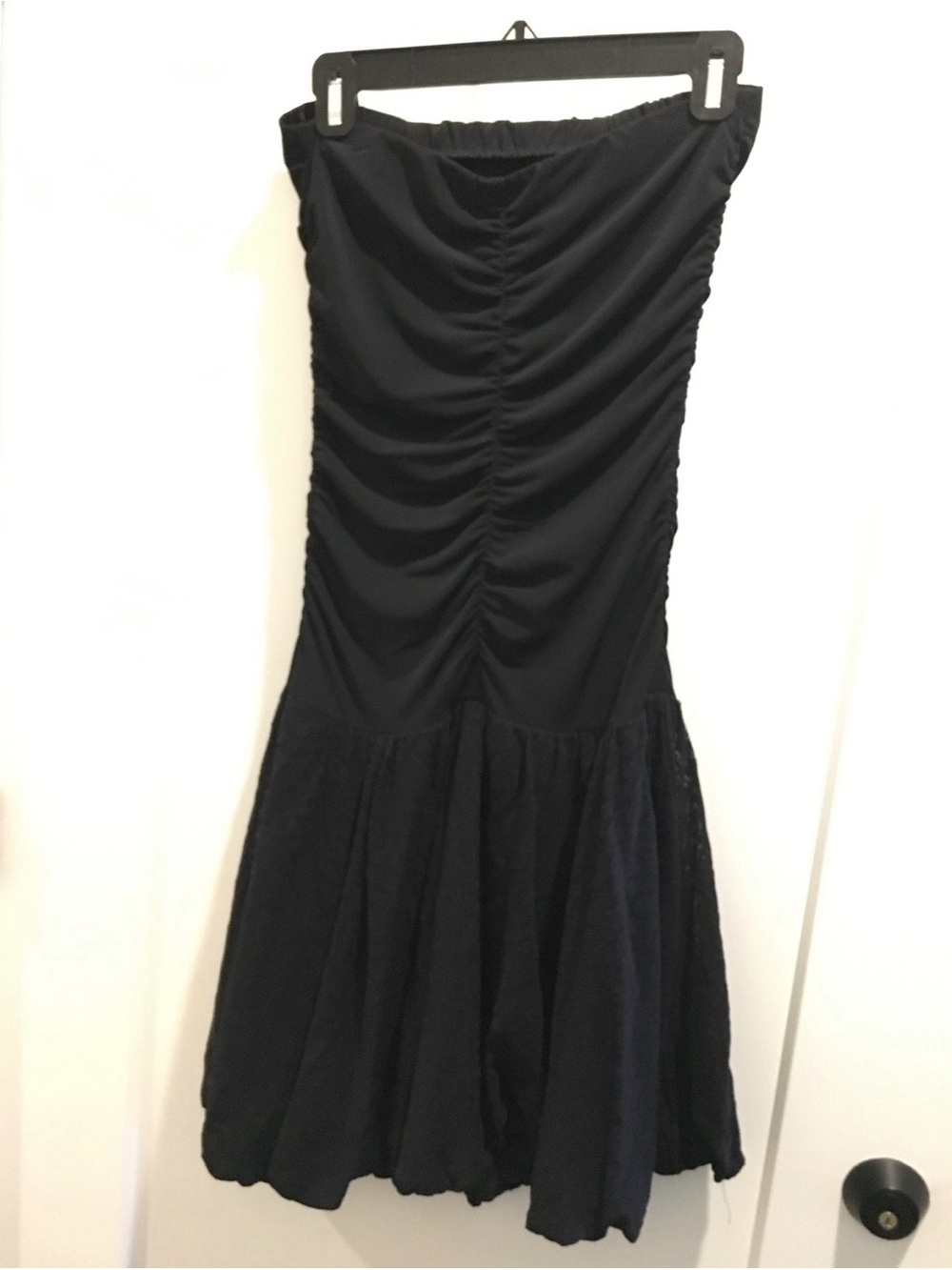 XOXO Black Strapless Lace Mini Dress - Picture 2 of 4